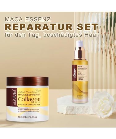 Kit masque et huile capillaire au collag ne - Soin des cheveux l'huile d'argan - R paration en profondeur - Masque pour cheveux secs et ab m s - Restaure la souplesse et la brillance de tous - Buy Online on GoSupps.com