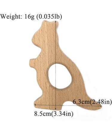 Wendysun 2pcs Cartoon Kangaroo Wood Teether Set - Natural Beech Teething Toy for Baby DIY Pendant - Nursing and Soothing Toy - Buy Online on GoSupps.com
