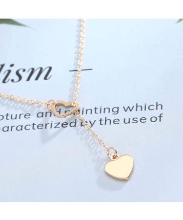 Edary Boho Heart Pendant Necklace - Gold Y-Necklace Fashion Jewelry for Women | International Shipping Available - Buy Online on GoSupps.com