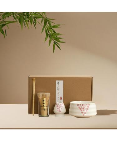 KLKCMS Complete Matcha Tea Set with Whisk and Stand for Ceremony Cherry Blossoms - Buy Online on GoSupps.com