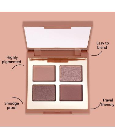 Mellow Cosmetic Eyeshadow Quad - Matte & Shimmer Palette for Women - Highly Pigmented Longwear Eye Makeup Kit (Rhea - Buy Online on GoSupps.com