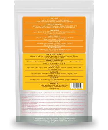 Detox Tea Orange and Lemon Happy Detox Tea 4 Week Cure 28 Sachets Flat Belly Infusion Wellness Tone 100% Natural Detox Drink - Buy Online on GoSupps.com