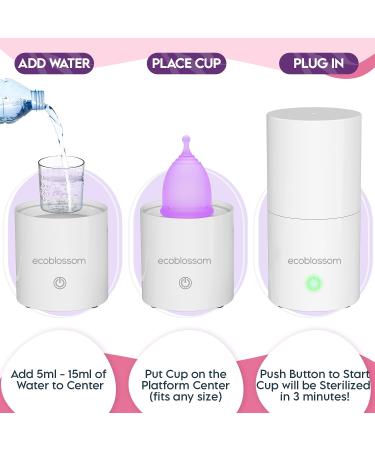 Ecoblossom Menstrual Cup Sterilizer - Automatic Steam Cleaner for Period Cups - Kills 99.9% of Germs - 1 Count - Buy Online on GoSupps.com