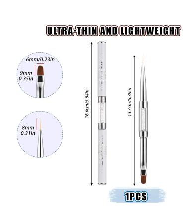 Simarro Dual-Ended Nail Design Brush - Rhinestone Handle Gel Brush & Dotting Tool for Professional Nail Art (1pc White - Buy Online on GoSupps.com