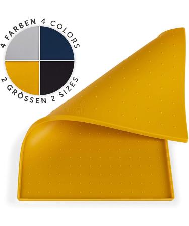 Everanimals Non-Slip Bowling Pad for Dogs & Cats - Silicone Feeding Mat with Increased Outer Edge - 50x30cm Yellow - Buy Online on GoSupps.com