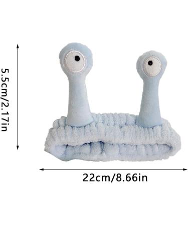 Snail Eye Headband - Ultra Absorbent Skincare Head Bands Face Wash Headbands | Flannel Cephalopod View Headband Makeup Shower Facial Skincare Headband Spa Hair Bands for Women Girls blue - Buy Online on GoSupps.com