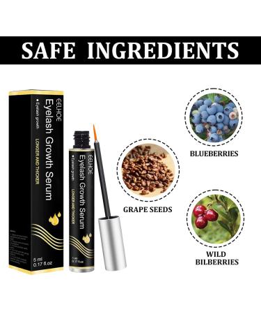 Eyelash & Brow Growth Serum - Fast Irritation-Free Lash Booster for Dense Long Lashes & Eyebrows (5 ml - Buy Online on GoSupps.com