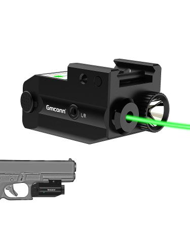 Gmconn Tactical Flashlight Green Laser Combo Tactical Green Laser Sight and 350 Lumens Rechargeable Gun Light Strobe Weapon Light Green Beams for Guns and Pistols with Picatinny Rail