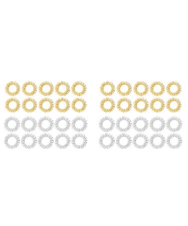 Daroplo 40 Pieces Spiky Sensory Finger Rings Finger Ring/Acupressure Ring Set Quiet Stress Reducer and Massage Device