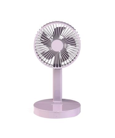 USB Mini Foldable Desktop Rotary Adjustable Angle Makeup Mirror Air Cooling Fan - White