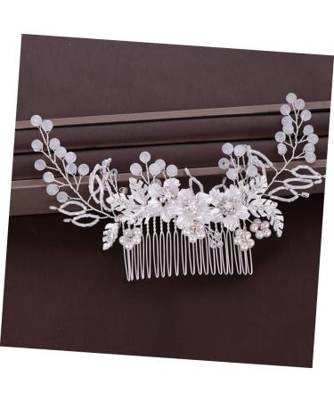 FRCOLOR 1pc Flower Leaf Comb Pearl Clips for Hair Wedding Headpiece Bride Hair Accessory Pearl Wedding Hair Accessories Bridal Headpiece Womens Hair Clips Hairpin Woman Alloy Fashion White - Buy Online on GoSupps.com