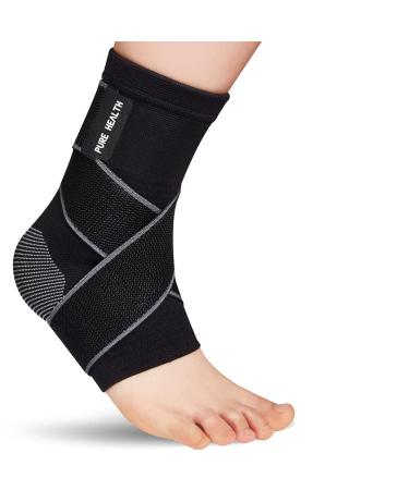 Pure Health Ankle Support for Ligament Damage Sprained Ankle Achilles Tendonitis Foot & Plantar Fasciitis Support Strap Heel Pain Relief & Wrap for Compression (Pack of 1 Medium) Medium 1