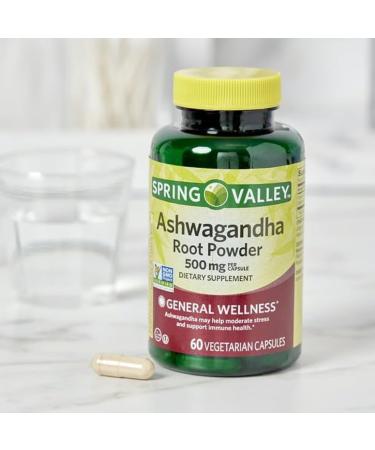 4 TOP CARE Ashwagandha Root Powder General Wellness Dietary Supplement Vegetarian Capsules 500 mg 60 Count - Buy Online on GoSupps.com