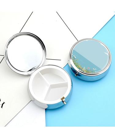 Portable 3 Compartment Pill Box Organizer - Travel-Friendly White Cloud Design for Purse & Pocket - Buy Online on GoSupps.com