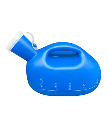 Men Urinal Urinals for Men - 2000mL Thick Plastic Mens Bedpan with Lid - Male Portable Pee Bottles - Travel Urine Collection Containers Convenient and Practical Urinal
