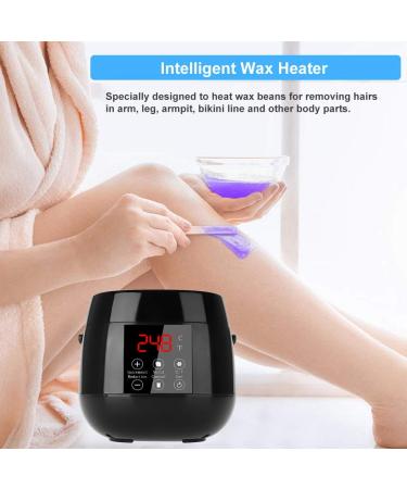 Intelligent LED Display Wax Heater Set - Hair Removal Wax Warmer with Beans & Sticks | Shop Black Wax Heater for Smooth Skin - Buy Online on GoSupps.com