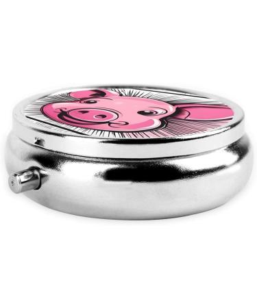 Buy Pink Pig Metal Pill Box - Mini Travel Medicine Organizer for Purse & Pocket - Buy Online on GoSupps.com