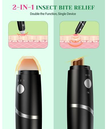 Insect Sting & Bite Relief - 2-in-1 Bug Bite Suction Tool & Heat Relief | Rechargeable Itch Sucker for Mosquito & Bug Bites | Essential Summer Outdoor Gadget - Buy Online on GoSupps.com