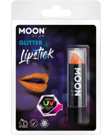 Smiffys Moon Glow Neon UV Glitter Lipstick Orange - Buy Online on GoSupps.com
