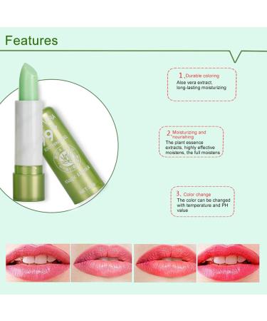 Aloe Vera Lipstick | Moisturizing & Waterproof Lip Balm | Long-Lasting Nourishing Color Changing Lip Care - Buy Online on GoSupps.com