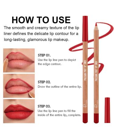 12 Colors Creamy Matte Lip Liner Pen Set - Long Lasting Waterproof High Pigment Makeup for Women | Daily Use Lip Liners Kit (Set A - Buy Online on GoSupps.com
