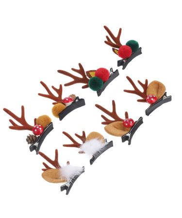 OSALADI 4 Pairs Animal Hair Clips Baby Outfits Headwear for Women Hairpin Christmas Antler Hairpin Kids Hairpins Bang Clips Christmas Hair Clip Christmas Deer Issue Card Hair Accessories