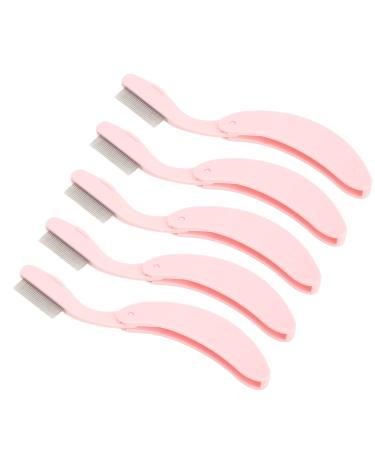 Stainless Steel Teeth Eyebrow Brush for Defining Lash Brow Makeup Applicator with Ergonomic Curve Handle Portable Design for Travel