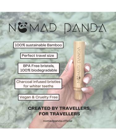 Eco-Friendly Nomad Panda Bamboo Toothbrush Set | Portable Travel Toothbrush & Wooden Case | Sustainable Oral Care Gadgets - Buy Online on GoSupps.com