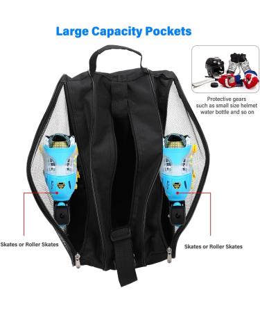 LINGFIRE Roller Skate Bag - Breathable Ice-Skating Shoulder Bag for Women Men, Oxford Cloth - Roller Skate Accessories (Black) - Buy Online on GoSupps.com