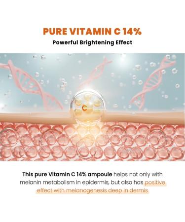 KSECRET Real Vita C Ampoule 15ml - Korean Skincare for Brightening & Pigmentation Care | 14% Pure Vitamin C - Buy Online on GoSupps.com