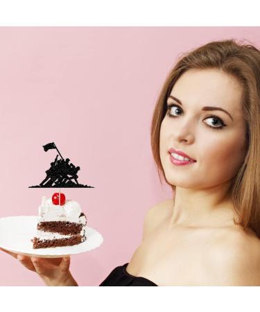 Military Themed Soldier Cake Toppers - 12 Pieces Paper Cups Black Glitter Soldier's Day Veterans Men's Birthday Navy Army Special Forces Decorations - Buy Online on GoSupps.com