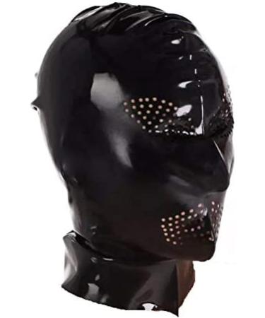 Latex Hood Mask for Bondage - Seamless Rubber with Perforated Eyes & Mouth - Red - Small - Buy Online on GoSupps.com