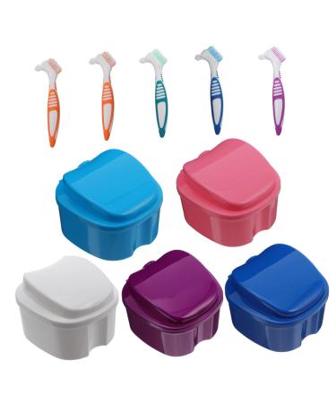 Iwowhero 10 pieces box box for false toothbrushes prosthesis container case bathing bags for denture trees collecting container prosthesis pool personal oral care pp holder suite travel