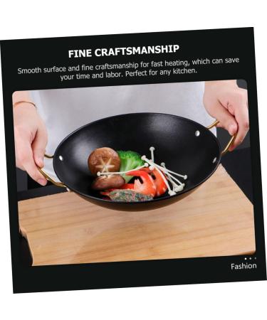 Alipis 1pc Pot Skillet with Lid Cooking Seafoodpot Eggs Frying Pan Double Ear Pan Dog Cookie Shapes Ramen Bowls Cast Iron Pan Mini Pan Camping Heating Pot Stainless Steel Black 30X25X9CM - Buy Online on GoSupps.com