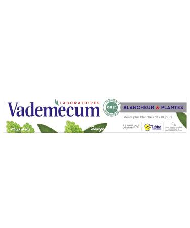 Vademecum Whitening Toothpaste - Mint & Sage - 98% Natural Vegan - 4 Pack 75ml Each - White Teeth in 10 Days - Buy Online on GoSupps.com