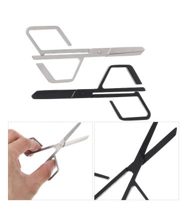 FRCOLOR Stainless Steel Hair Scissors - Professional Nose Hair & Beard Trimming Tools (2pcs) | Multi-Function Small Scissors for Precision Grooming - Buy Online on GoSupps.com