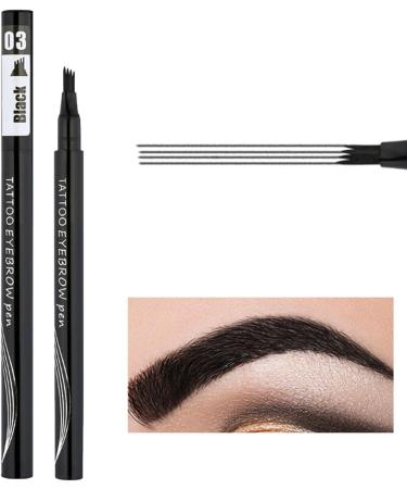 4 Tip Eye Brow Pencils Multi-Fork Pencils for Realistic Eyebrow Makeup Eyebrow Contouring Supplies for Working Home Traveling Dating Gathering Fovolat 3# Black - Buy Online on GoSupps.com