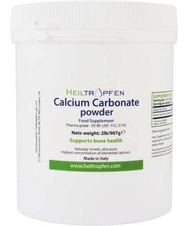Calcium Carbonate Powder | Pharmaceutical Grade Ingredient | 2 Pound - 907 g | Highest Purity Limestone | Heiltropfen Unflavoured 907 g (Pack of 1) - Buy Online on GoSupps.com