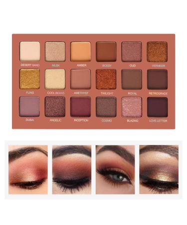 Eyeshadow Makeup Palette Kit, 18 Colors Eye Shadow Contour Make Up Pallet, Neutral Glitter Matte Shimmer Minerals Naked Eyeshadow Sets