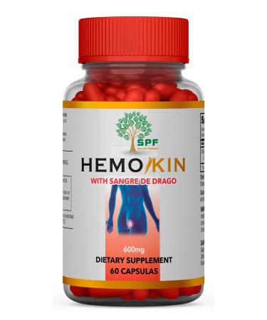 SPF HEMOKIN with Sangre de Drago  Hemorrhoid and Fissure Relief Supplement Helps with Itching Swelling (60 Caps) Natural Products. (1)
