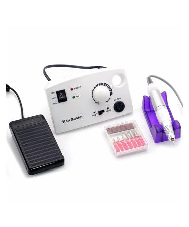 Nail kit Electric Nail Drill 30000 RPM Nail E Files 110V-240V Equipment Manicure Pedicure Set File Tools with Drill Bit 30000rpm Nail kit for Beginners with Everything White