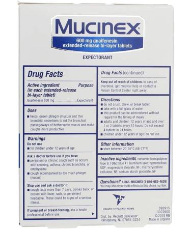 Mucinex Expectorant 12-Hour Extended Release Tablets - 20ct, 600mg Guaifenesin for Chest Congestion Relief - Buy Online on GoSupps.com