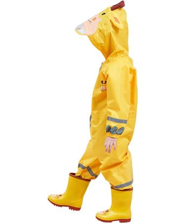 De feuilles Kids Button Rain Suit 7-9 Years Yellow | Waterproof Hooded Jumpsuit - Buy Online on GoSupps.com