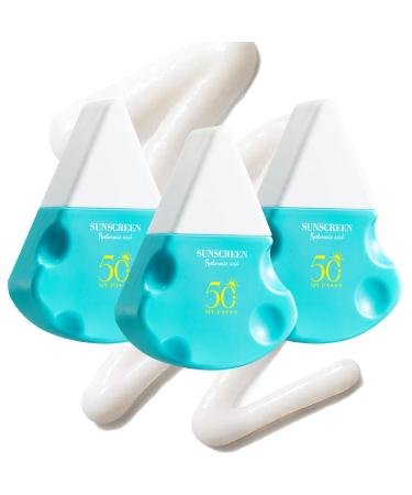 3PCS Moisturizing Sunscreen SPF 50+ PA+++ Travel Size Sunblock Non-Greasy Waterproofing Sunscreen Lotion for Face and Body Lightweight Mineral Sun screen Set 1.05 Oz