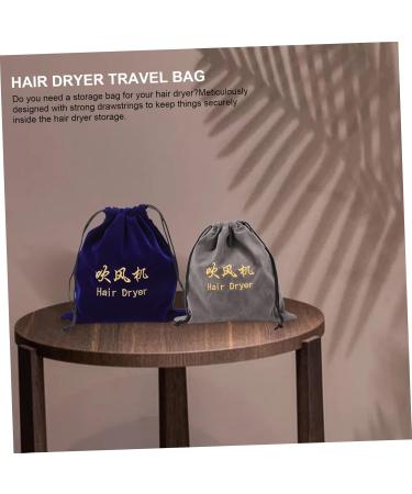 FOMIYES 4 Pcs Storage Bag Drawstring Hair Dryer Pouch Travel Jewelry Bag Portable Hair Dryer Case Velvet - Buy Online on GoSupps.com
