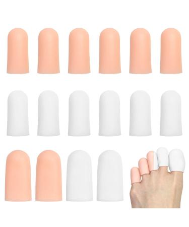 8 pc Gel Toe Cap Silicone Toe Protector Toe Guards Cushion for Corn Callus (8 Large (White))