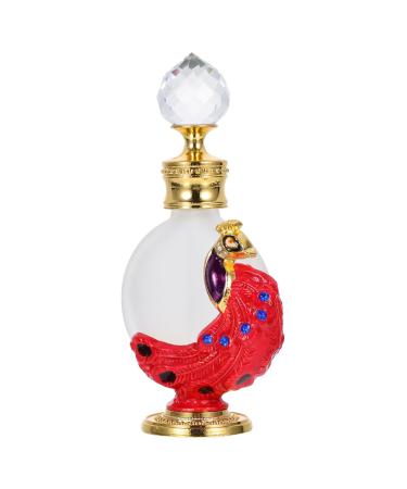 Angoily 1pc Peacock Essential Oil Bottle Dropper Bottle Liquid Holder Perfume Dropper Gold Decor Arabian Perfume Oil Middle Eastern Decor Liquid Bottle Red Container Glass Travel
