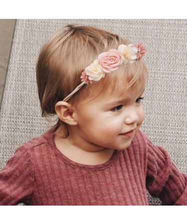 3-Piece Baby Headband Set | Floral Nylon Hair Bands for Girls | Perfect for Baptism & Everyday Wear - Buy Online on GoSupps.com