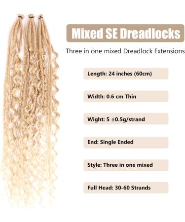 24 Inch Synthetic Dreadlock Extensions Hippie Single Ended Dreads 0.6 cm Width Loc Extensions Reggae Style Crochet Hair for Women (27/613 3 Styles Mixed 24 Inch(6 Strands)) 3 Styles Mixed 24 Inch(6 Strands) 27/613 - Buy Online on GoSupps.com