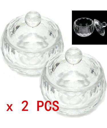 2Pcs Round Crystal Glass Dappen Dish for Nail Art Acrylic Liquid Powder Dappen Dish Glass Crystal Cup Glassware Tools - Buy Online on GoSupps.com